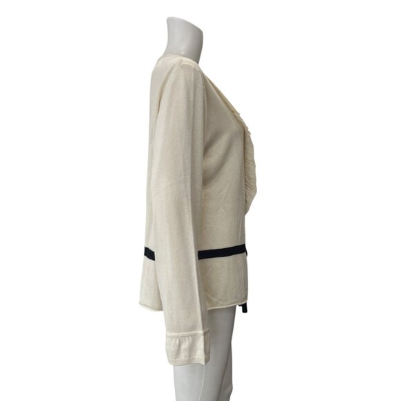 NWT Marina Rinaldi Ivory Knit Ruched Button Sweater Blouse Top size Large - Picture 4 of 8